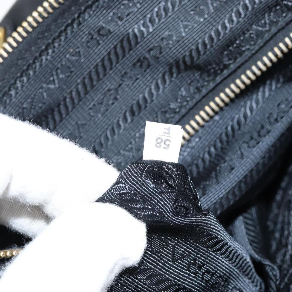 PRADA Hand Bag Nylon Black Gold Auth 148636 - Picture 11 of 16
